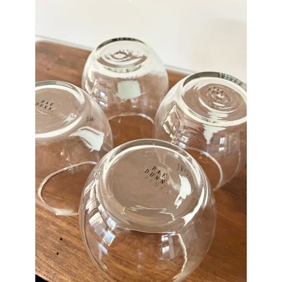 Rae Dunn Set of 4 Christmas Holiday  Stemless Wine Glasses Frosy Joy Merry - Picture 9 of 10